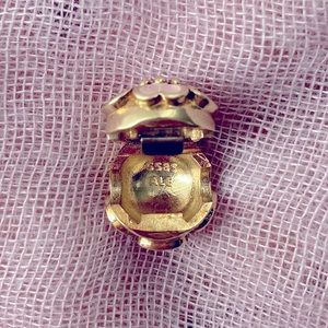 Pandora 14K Gold Retired Cherry Blossom Pink Enamel Clip Charm Spring 2013